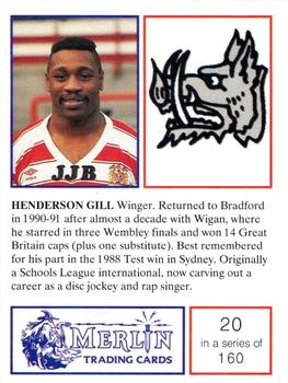 1991 Merlin Rugby League #20 Henderson Gill Back
